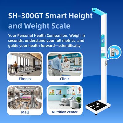 Coin-Operated Height Scale Print Report Public Use Height Scale Machine LCD Color Ultrasonic Height Weight Measure Machine